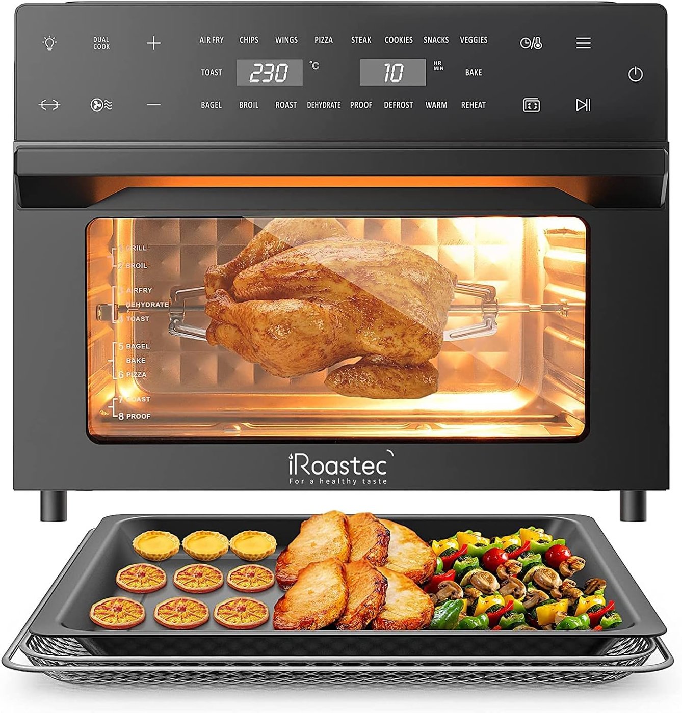 Heißluftfritteuse und Backofen 30 L, 1800 W