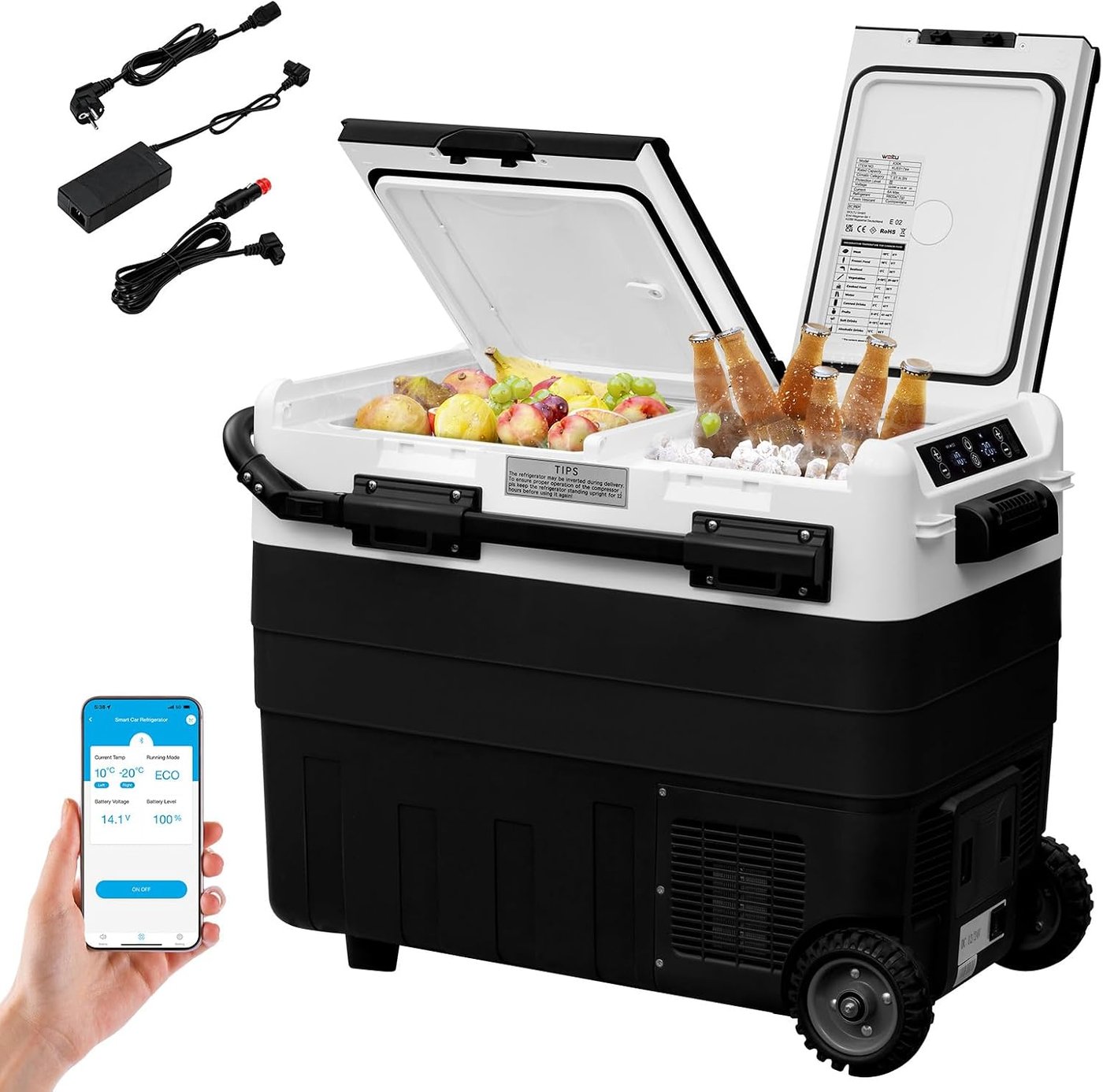 Kompressor-Kühlbox 50 L, Dual Zone mit USB