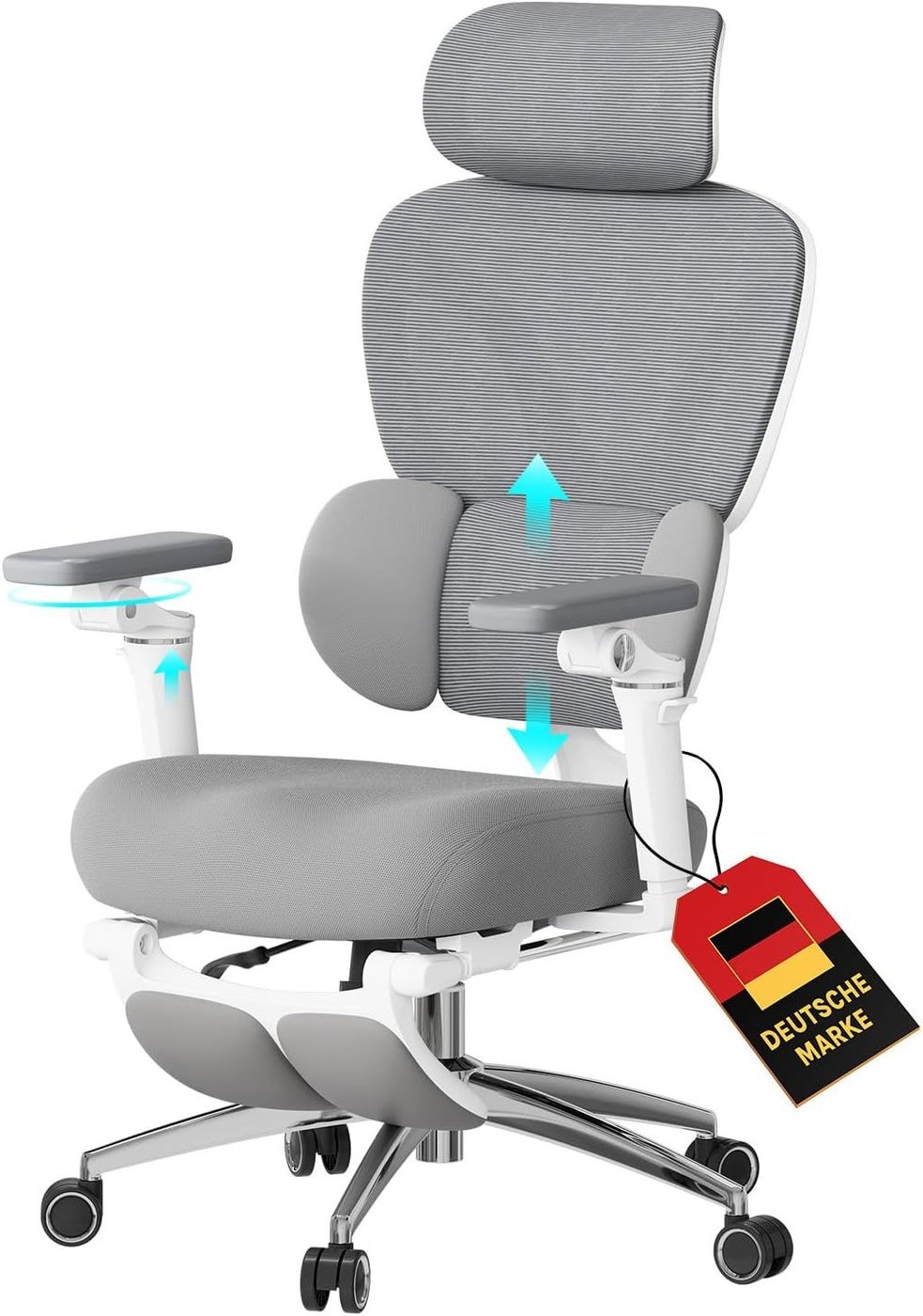 Ergonomischer Bürostuhl mit Fußstütze