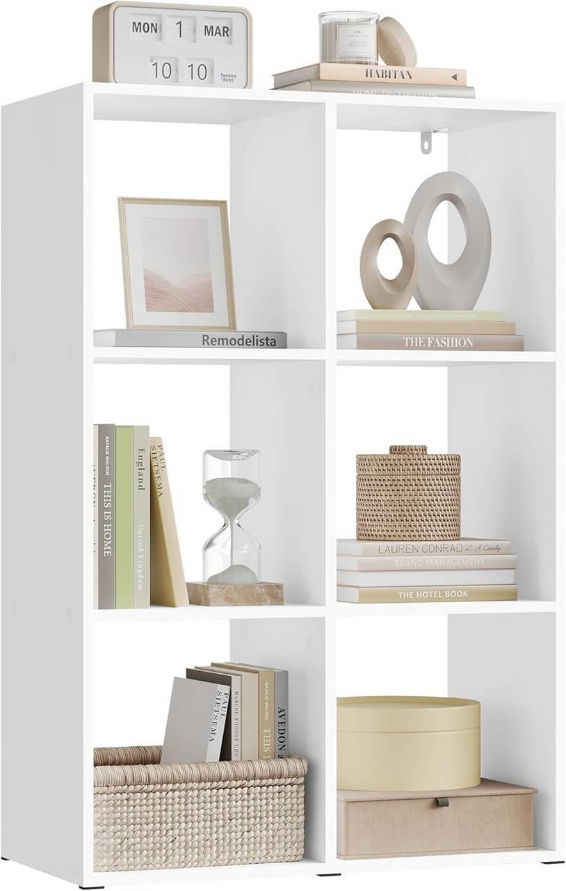 Bücherregal mit 6 Würfeln, 60 × 89,5 × 29 cm