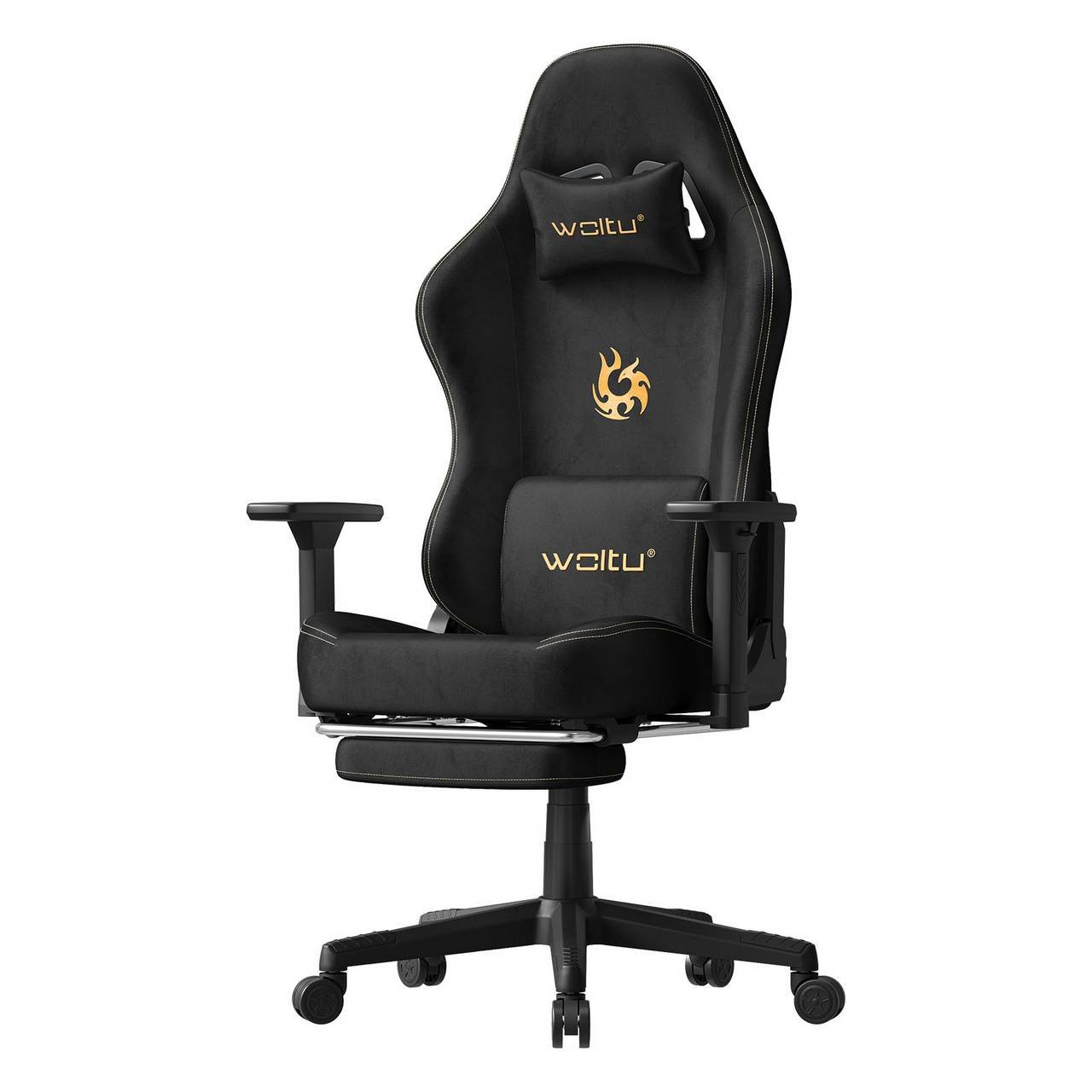 Gaming-Stuhl Wildlederimitat mit Fußstütze und 3D-Armlehnen